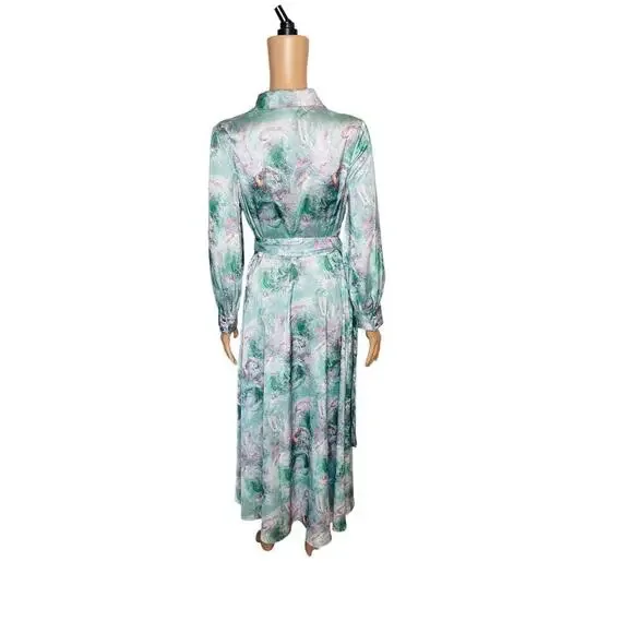 Current Air Los Angeles Marbled Motif Button Down Shirt Midi Dress size Small - Picture 5 of 10